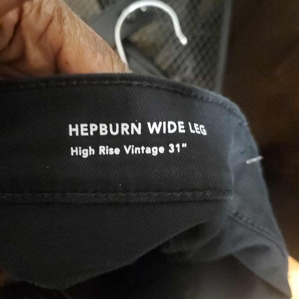 DL1961 Womens Hepburn Wide Leg High Rise Vintage 31" Black Size 26" High Waist - Picture 7 of 13